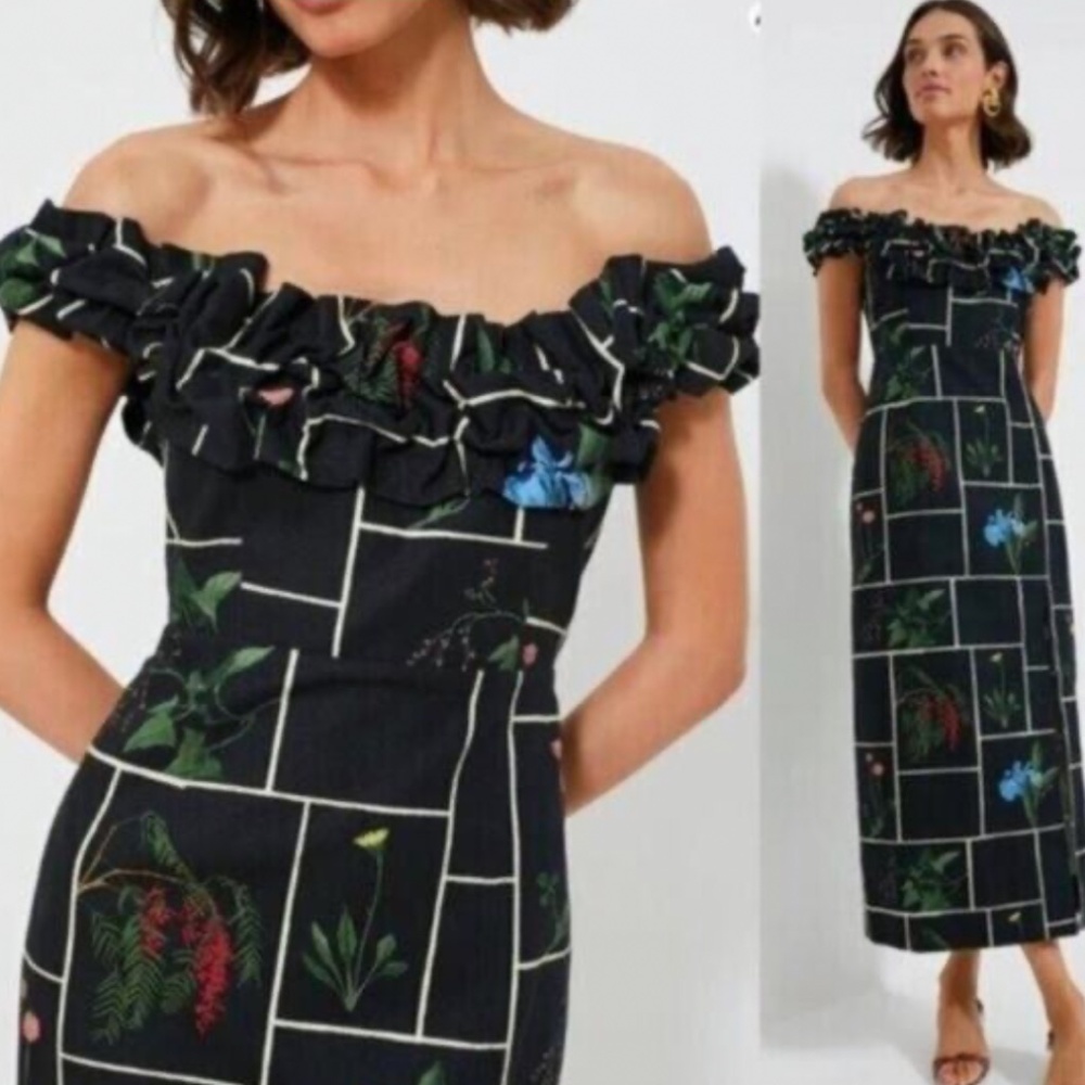NWT Tuckernuck Suze Fresher Buds midi dress 8 M - Picture 2 of 15